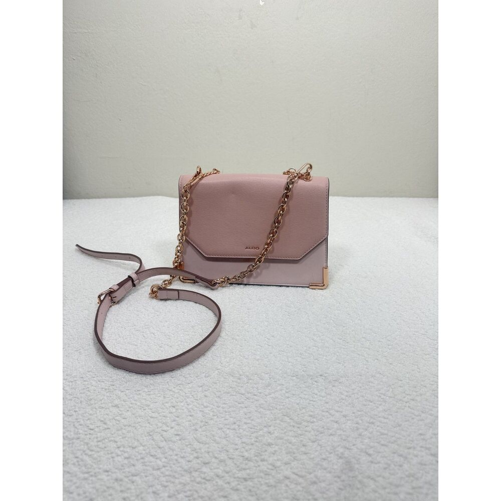ALDO Blush Pink Crossbody Bag Gold Chain Strap Envelope Flap Purse